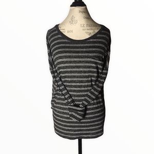 5/$20 SALE ✨ A NEW DAY Grey and White Striped Oversized Lightweight Long Sleeve